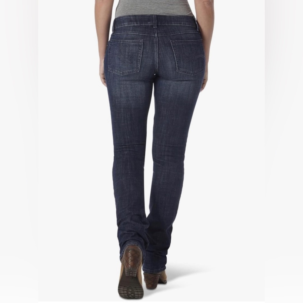 Wrangler Western Dark Stone Mid Rise Stretch Straight Leg Jeans size 9/10x34 new